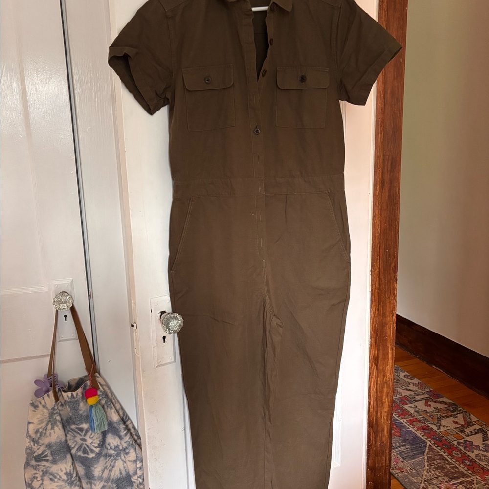 Brown Short Sleeve Jumpsuit